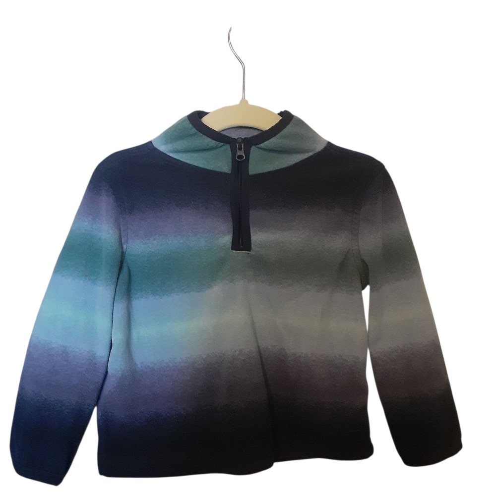 OshKosh B'gosh Blue Striped Zip Up Fleece Cozy Soft Pullover Baby Boy 18M